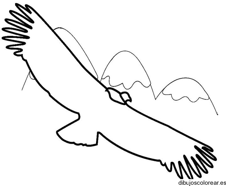 Dibujo de un ave sobre las montañas | Dibujos para Colorear