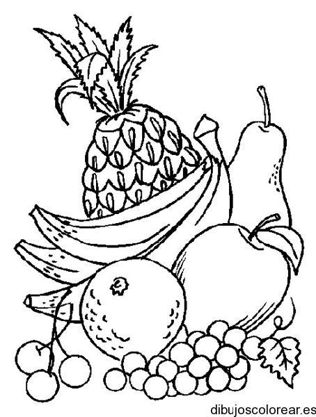 Dibujo de bodegón de frutas