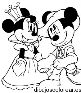 Dibujo De Mickey Y Minnie De Princesa