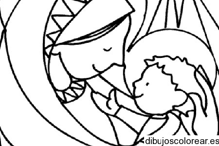Dibujo de María y Jesús