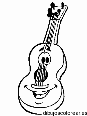 Creta vacío Para exponer Dibujo de una guitarra sonriente