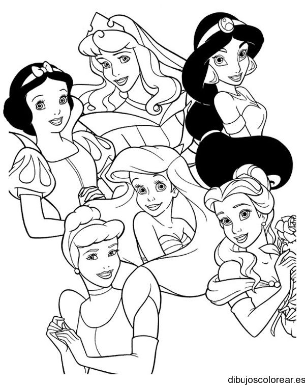 Dibujo De Las Princesas De Disney Juntas