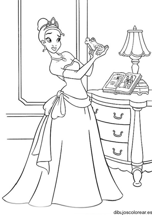 Dibujo De La Princesa Tiana Y El Sapo