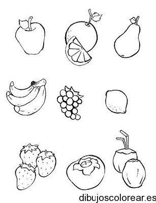 Dibujo de variadas frutas