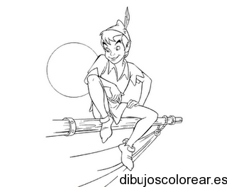 Dibujo de Peter Pan sentado