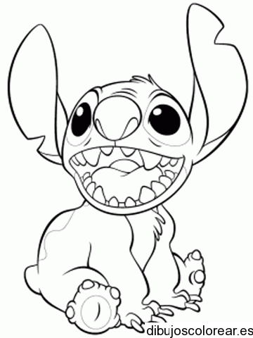Dibujo de Stitch feliz