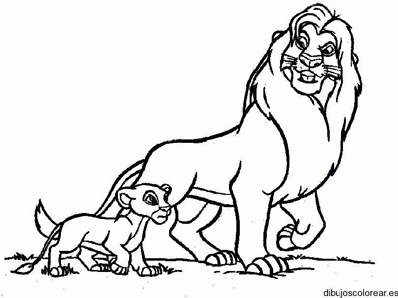 Dibujo De Un León Y Un Cachorro