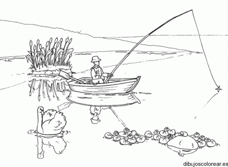 Dibujo De Un Hombre Pescando