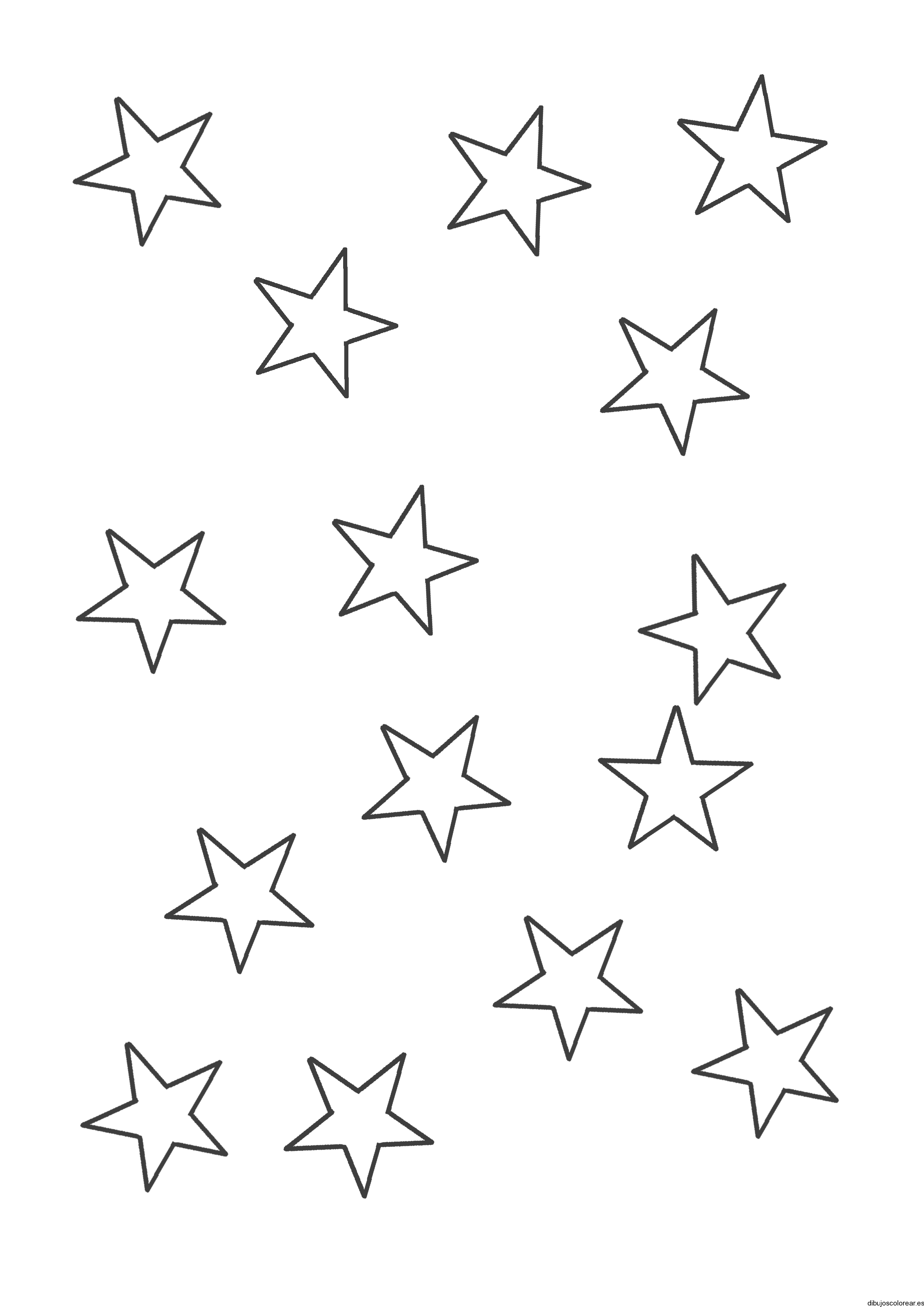 Dibujo de estrellas medianas