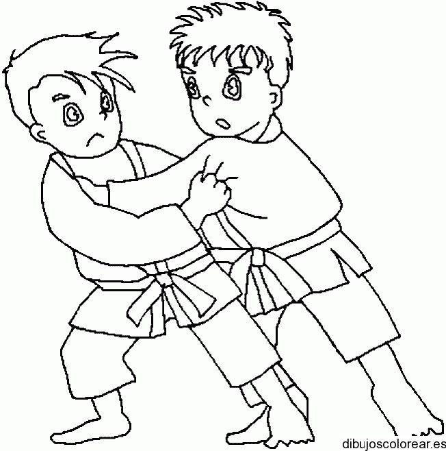 Dibujo De Dos Ninos Karatecas