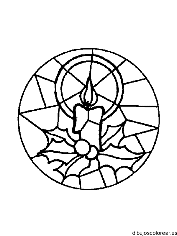 Dibujo de una vela en mosaico