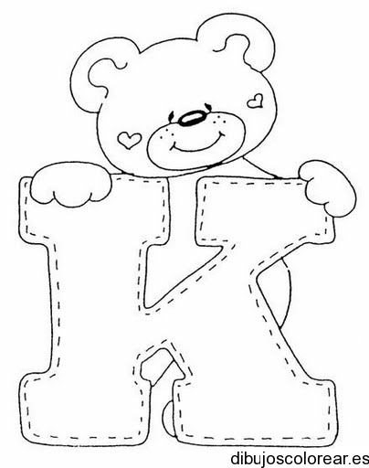 Dibujo de un oso con la letra K