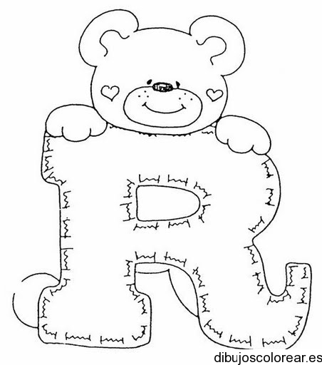 Dibujo de un oso con la letra R