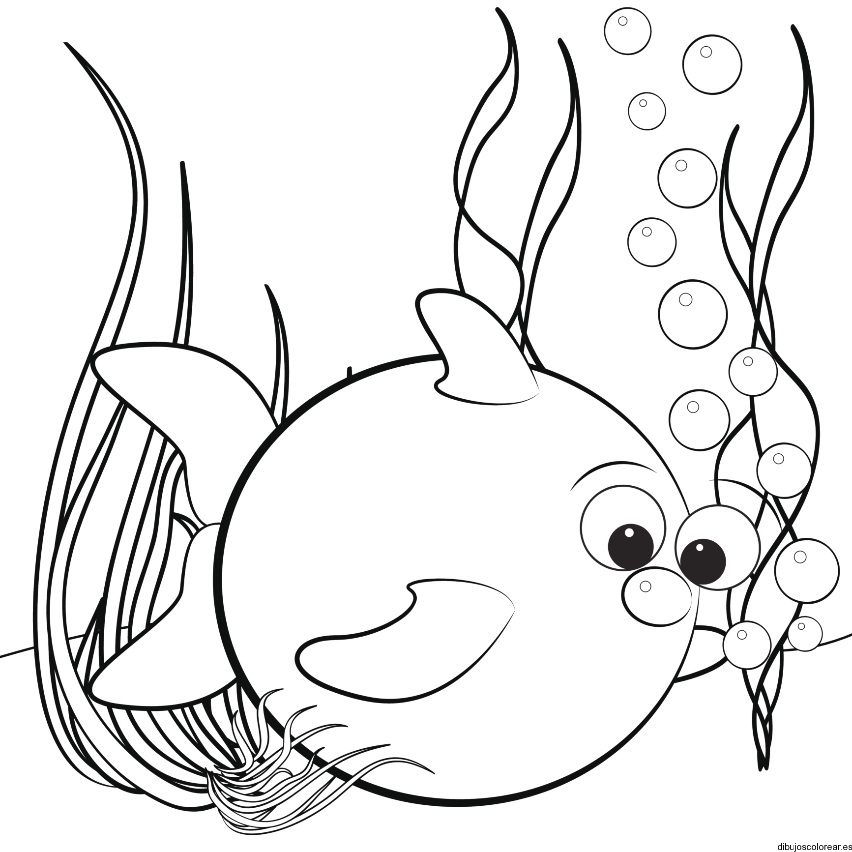 Dibujo de un pequeño pez globo