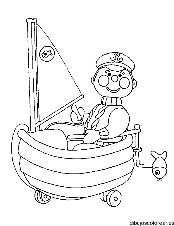 Dibujo de un marinero en bote