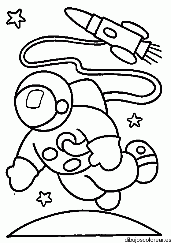 Dibujo de un astronauta desde su nave