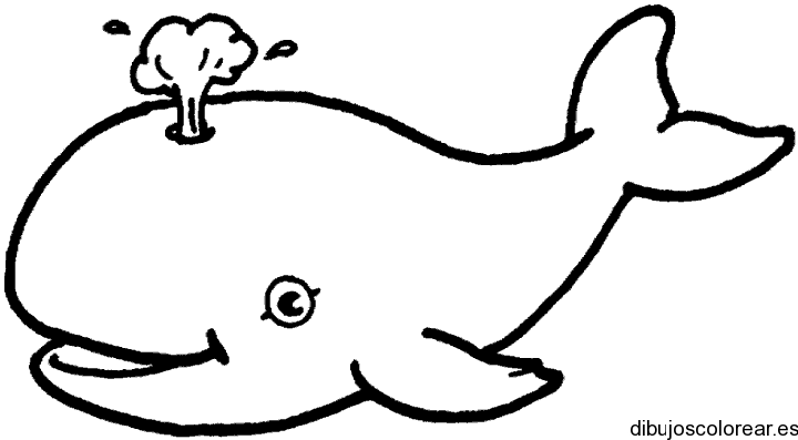 Dibujo de una ballena con chorrito
