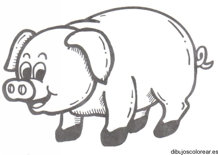 Dibujo de un cerdo con una flor