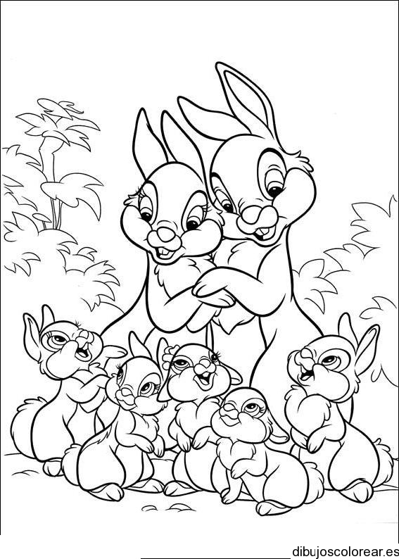 Dibujo De Una Familia De Conejos