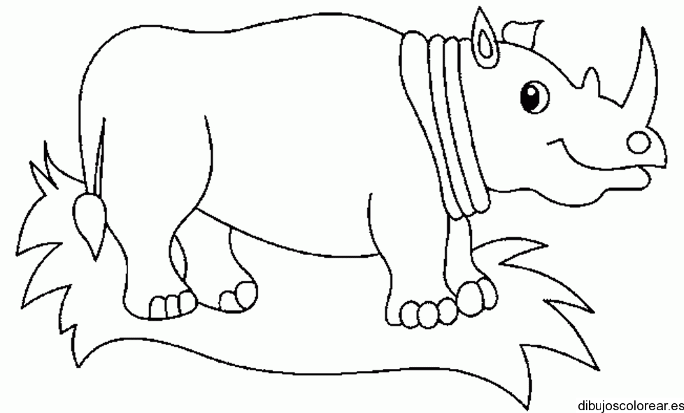 Dibujo de un rinoceronte en perfil