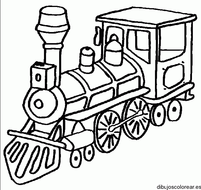  Dibujo de una vieja locomotora