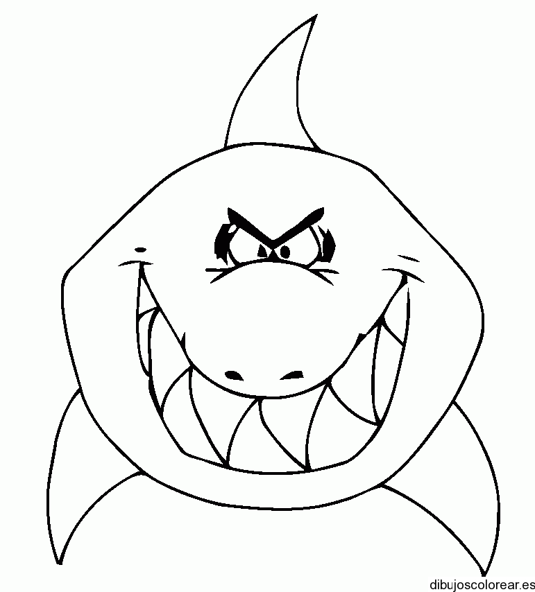 Dibujo de un tiburón bravo