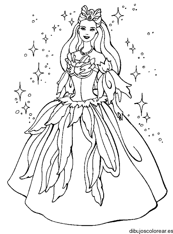 Dibujo de una princesa de gala