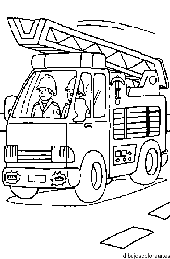 Dibujo de un coche de bomberos