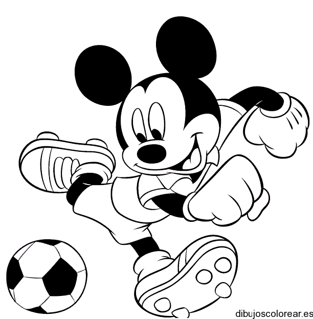 Dibujo de Mickey Mouse futbolista