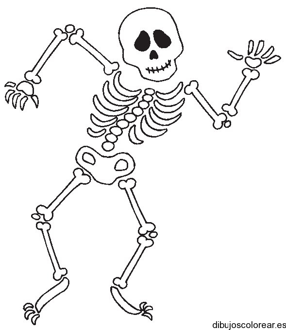 Dibujo de una calavera bailando en Halloween