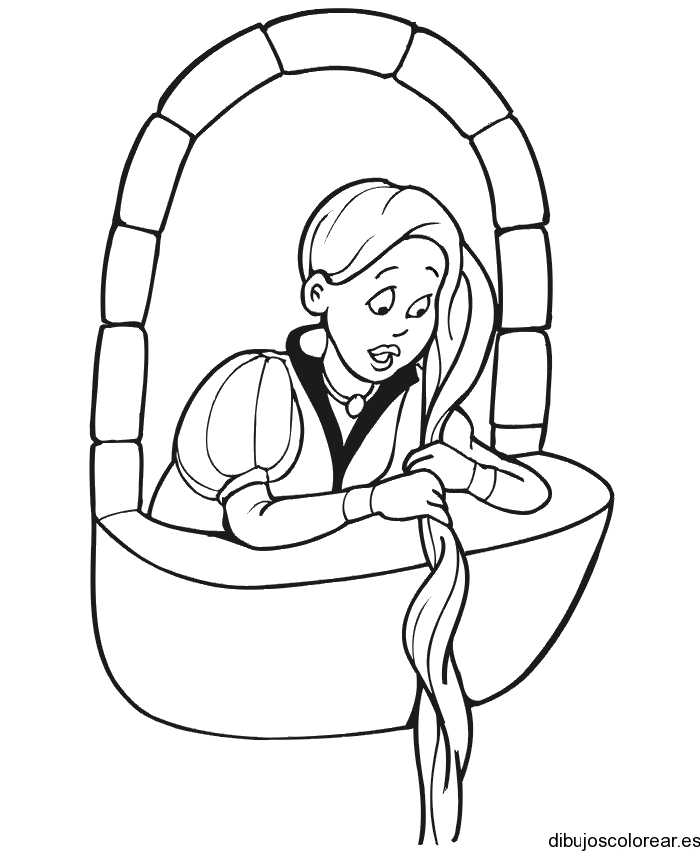 Dibujo De Rapunzel En Su Balcon
