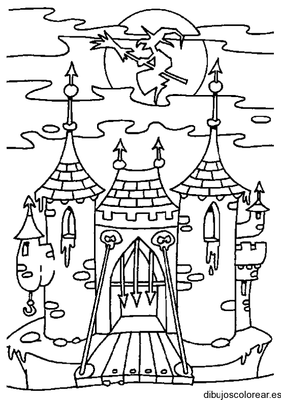 Dibujo de un castillo embrujado