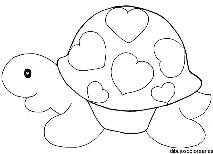 Dibujo de una tortuga con caparazón corazonada