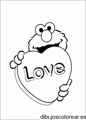 Dibujo de Elmo y un corazón