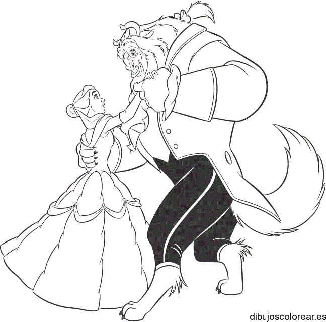 Tener cuidado Brillante Asesor Dibujo de Bella y Bestia en el baile