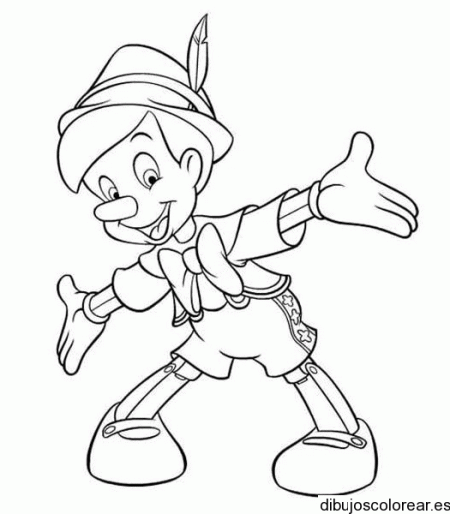 Dibujo de Pinocho con sombrero
