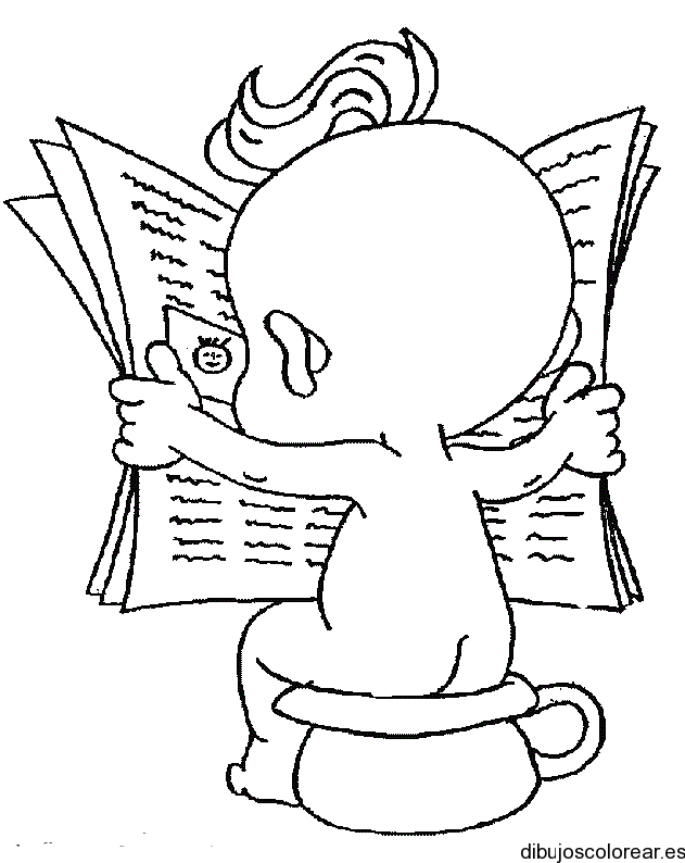 cojo Certificado Huérfano Dibujo de un bebé con un periódico