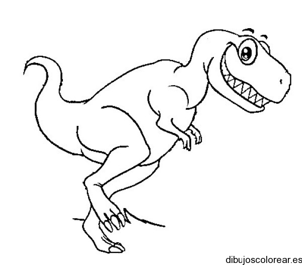 Dibujo de un dinosaurio bebé sonriendo