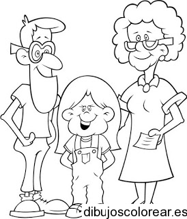 Dibujo de una familia retratándose