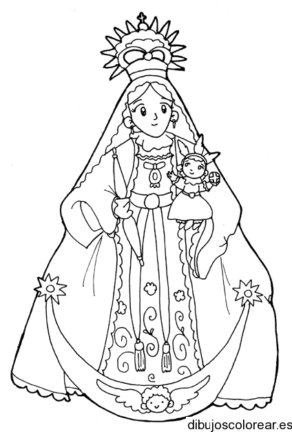 Dibujo de la Virgen y el niño Jesús
