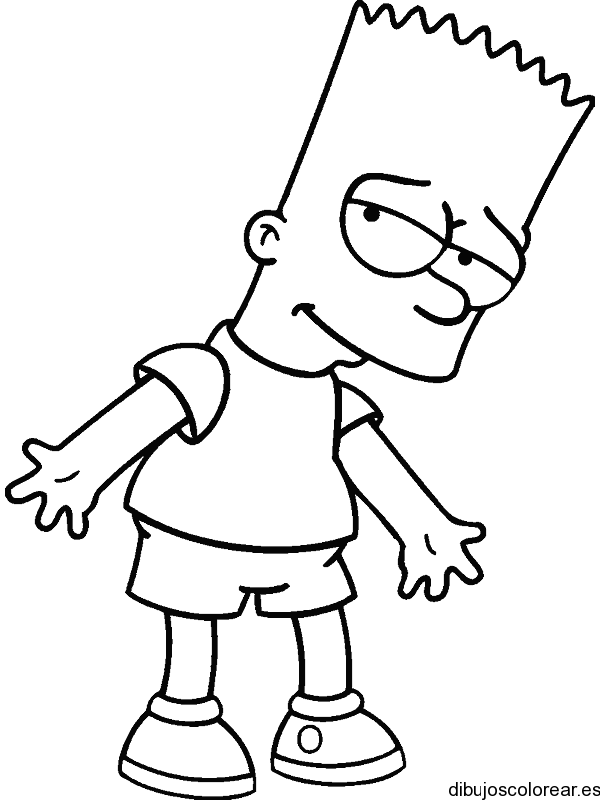 Dibujo De Bart Simpson Sonriendo