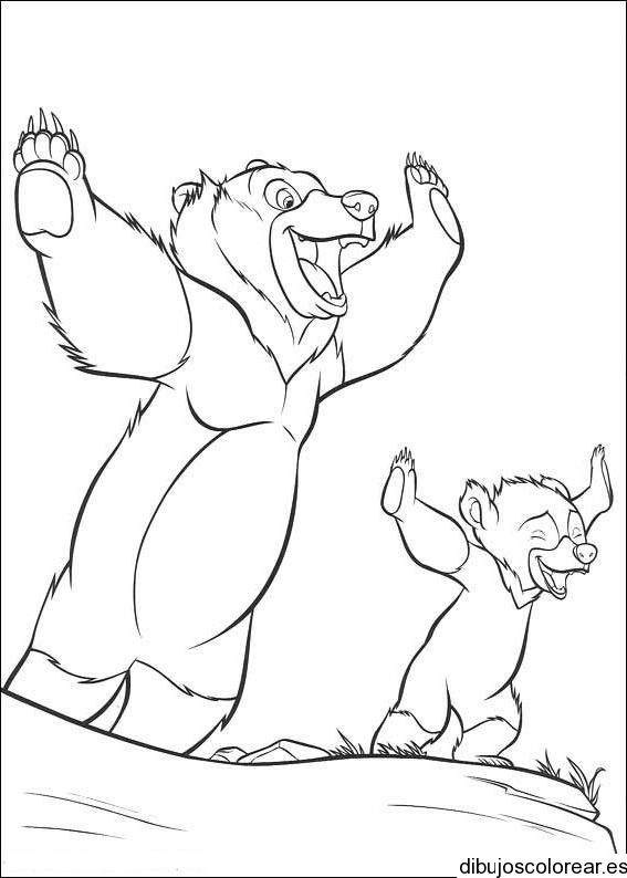 Dibujo de dos osos bailando