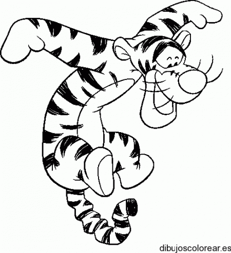 Dibujo de Tigger jugando con la cola