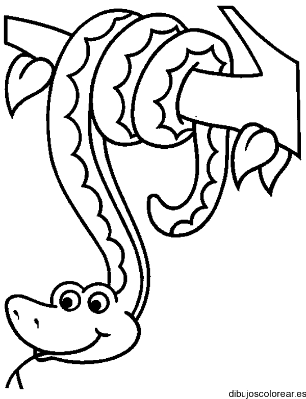 Dibujo de una serpiente en un árbol